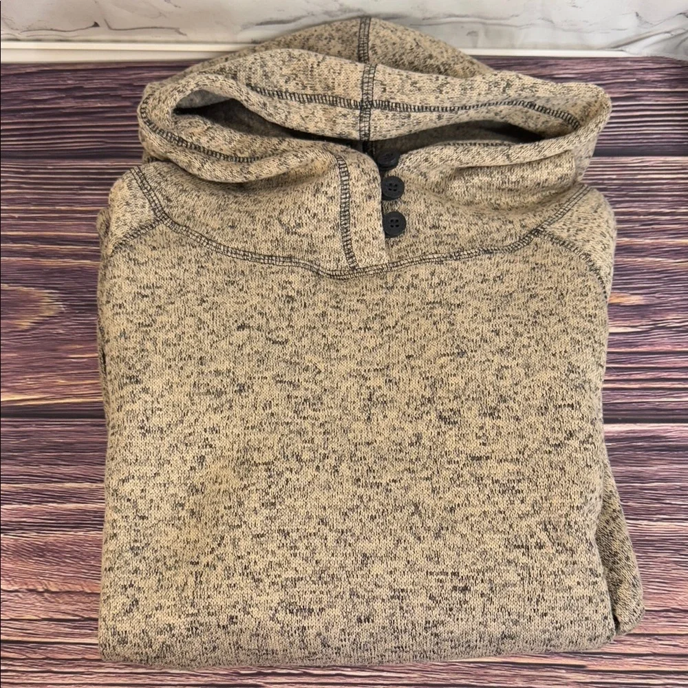 Victory Outfitters Heathered‎ Beige Tan Button-Up Hoodie Pullover